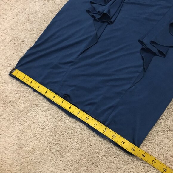 Pepper Plus Slinky Navy Blue Ruffled Long Sleeveless Top - Picture 13 of 14
